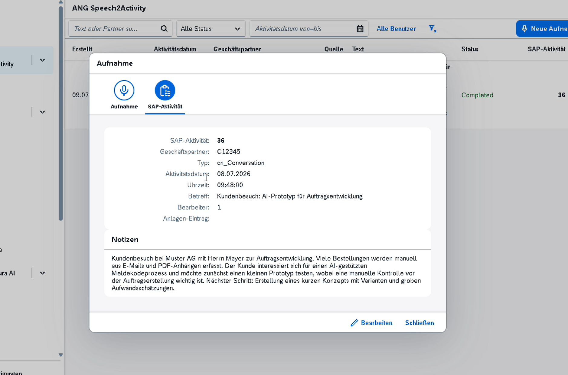 Lösungen für Außendienst, Vertrieb & Service 59 ANG Speak2Activity Screenshot (3)