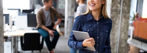 Business people, designers having fun and chatting at workplace office
